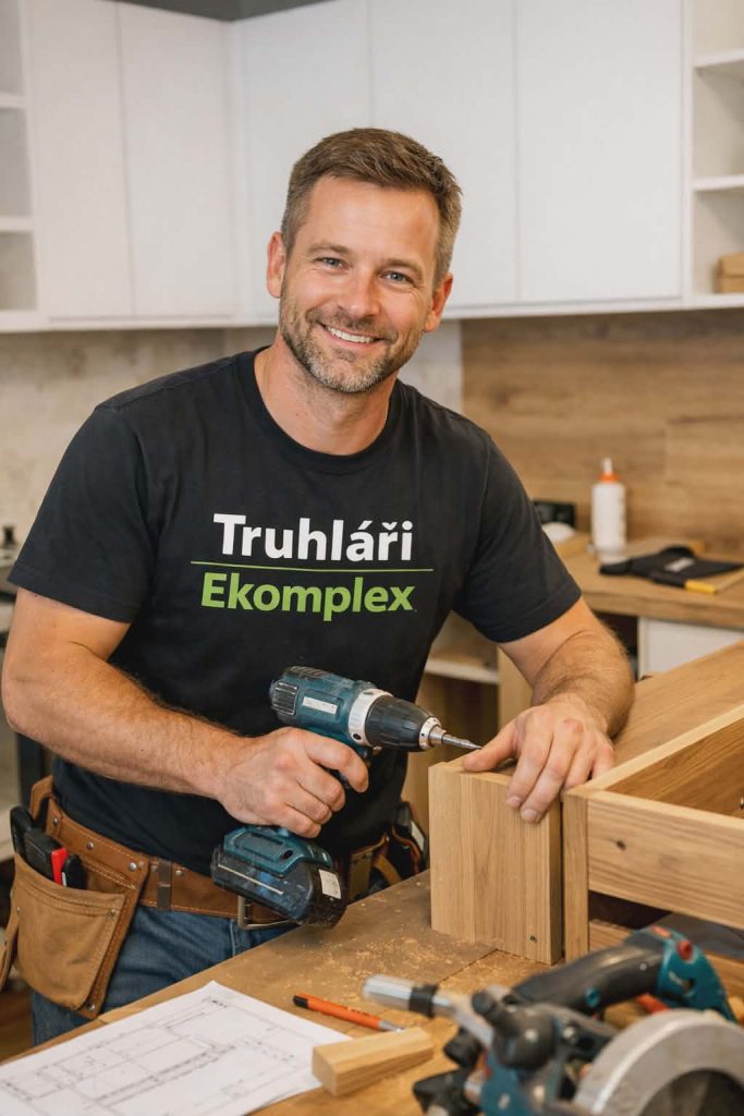 Profesionální truhlář instaluje kuchyni na míru a poradí vám, jak vybrat kvalitního truhláře pro váš domov.
